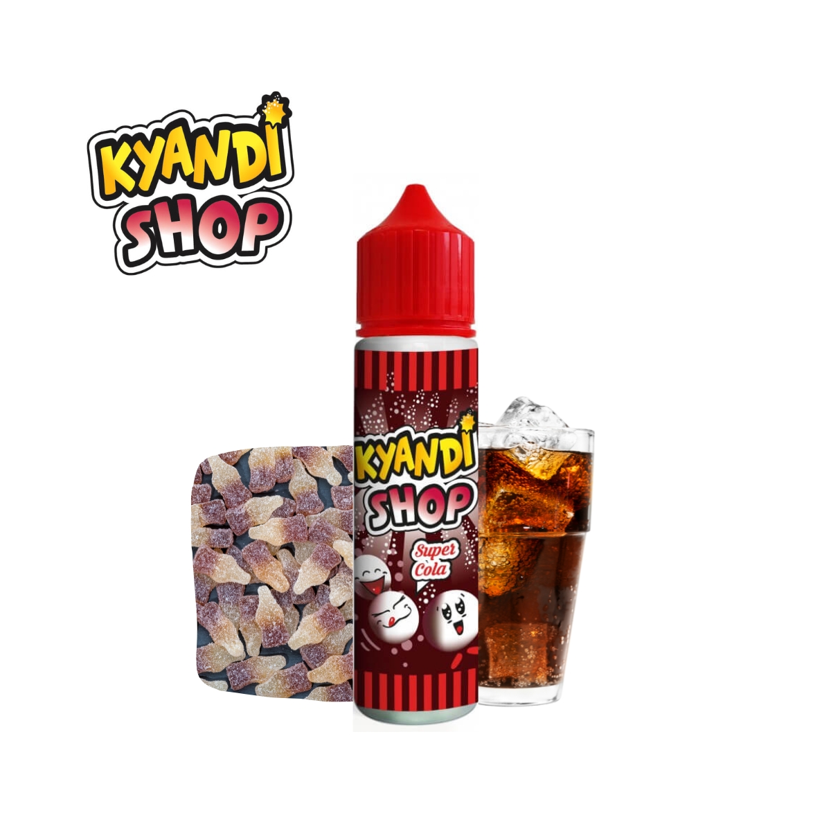 Kyandi Shop Super Lequin 10ml : un e-liquide saveur bonbon Arlequin.  Nicotine 3 mg